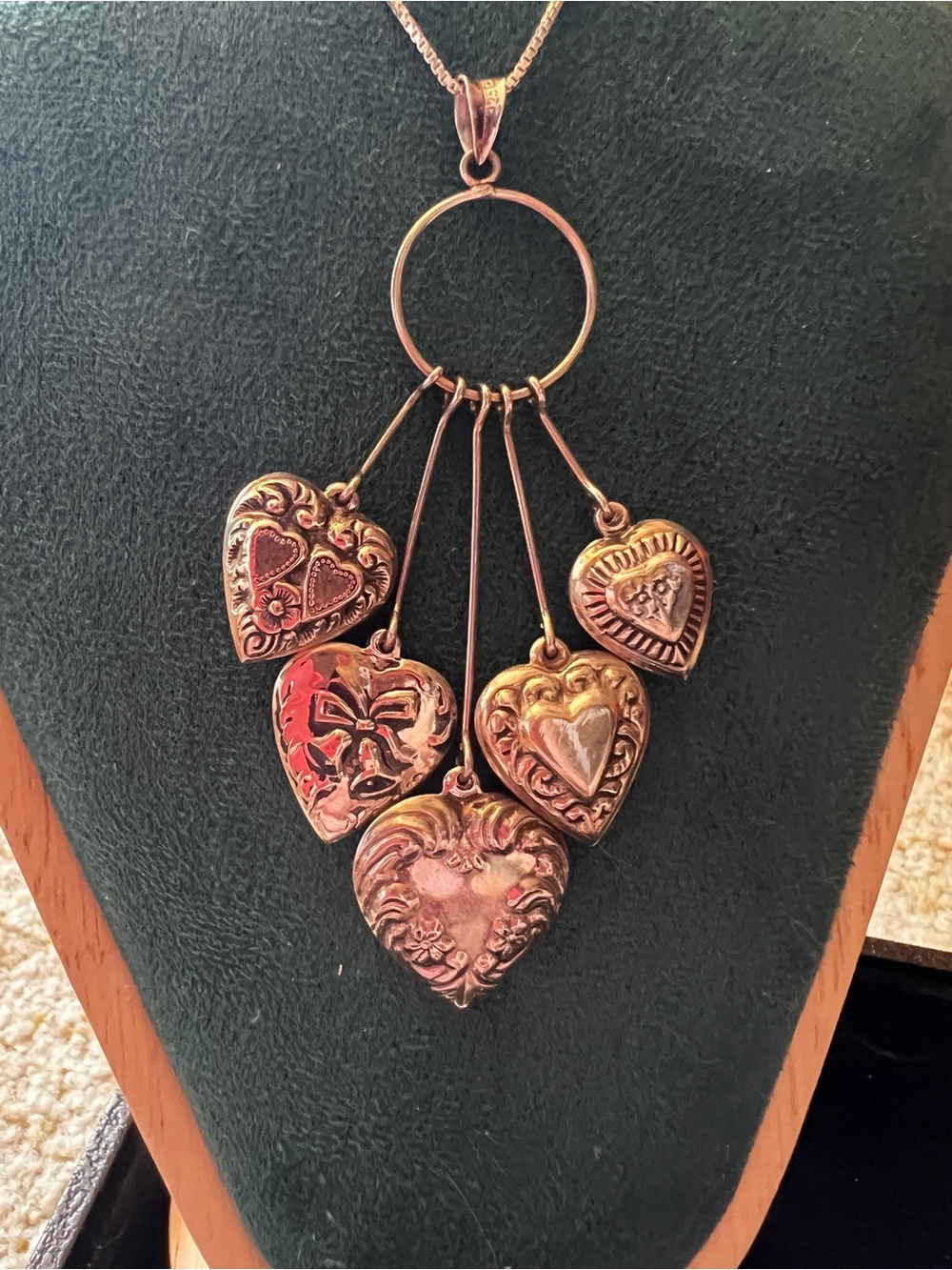 Sterling Silver Five Heart Dangle